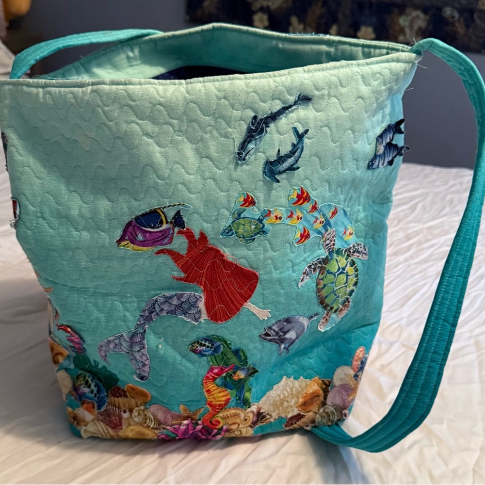 Shop Stoner Designs original Mermaid appliqué tote.